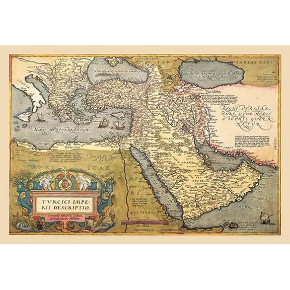 Map of The Middle East-Fine Art Canvas Print (20" x 30")