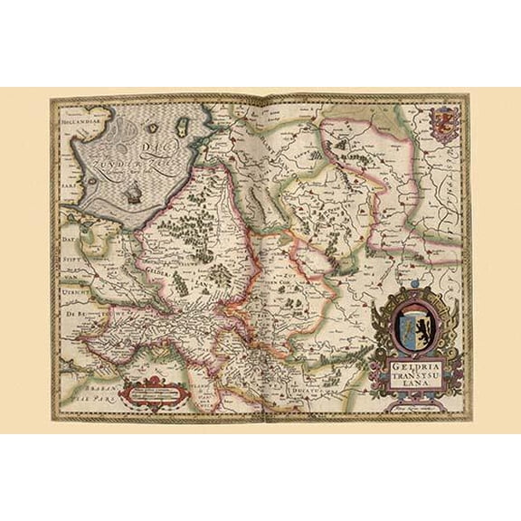 Map of Transylvania, Roumania-Fine art canvas print (20" x 30")
