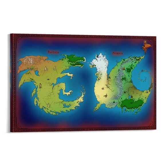 Map of Wings of Fire Posters Art Print Wall Photo Paint Poster Hanging Picture Family Bedroom Decor Gift 24x36inch(60x90cm)