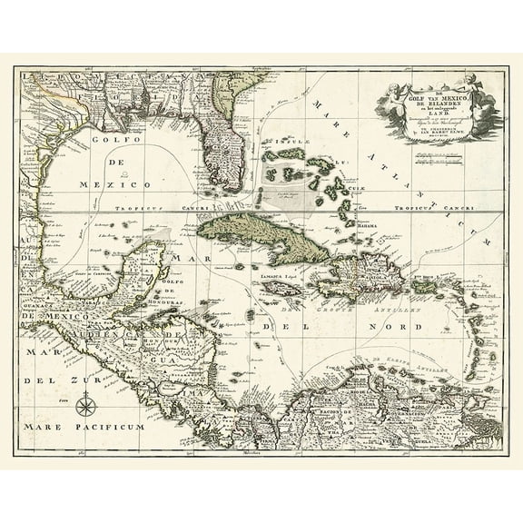 Map of the Gulf of Mexico Poster Print - unknown (36 x 24)