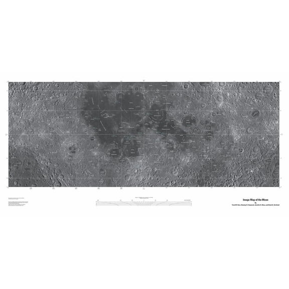 Map of the Moon, Projection Poster Print by United States Geological Survey United States Geological Survey (36 x 18)