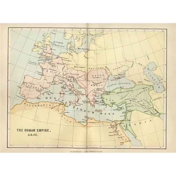 Map of the Roman Empire in Ad 117 From The National Encyclopaedia