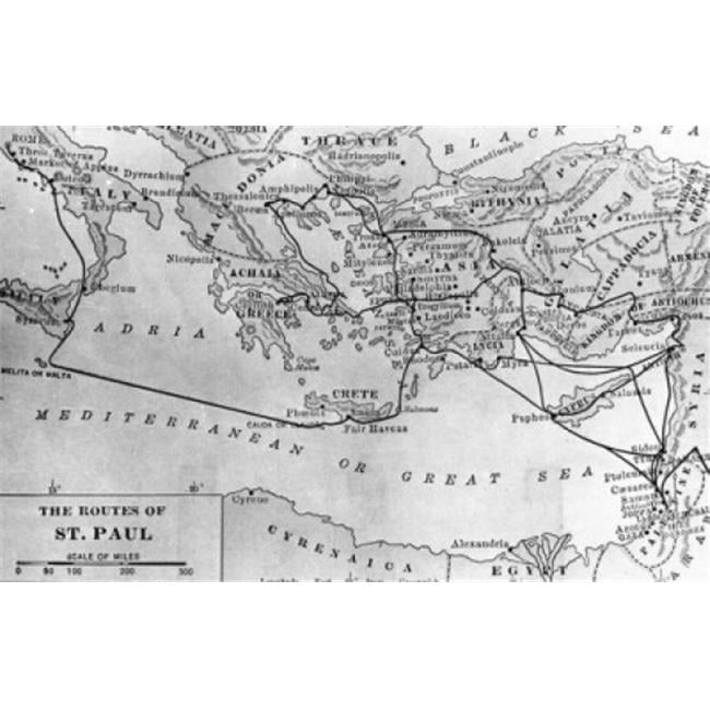 Map of the Routes of St. Pauls Mission by Unknown Artist Poster Print ...