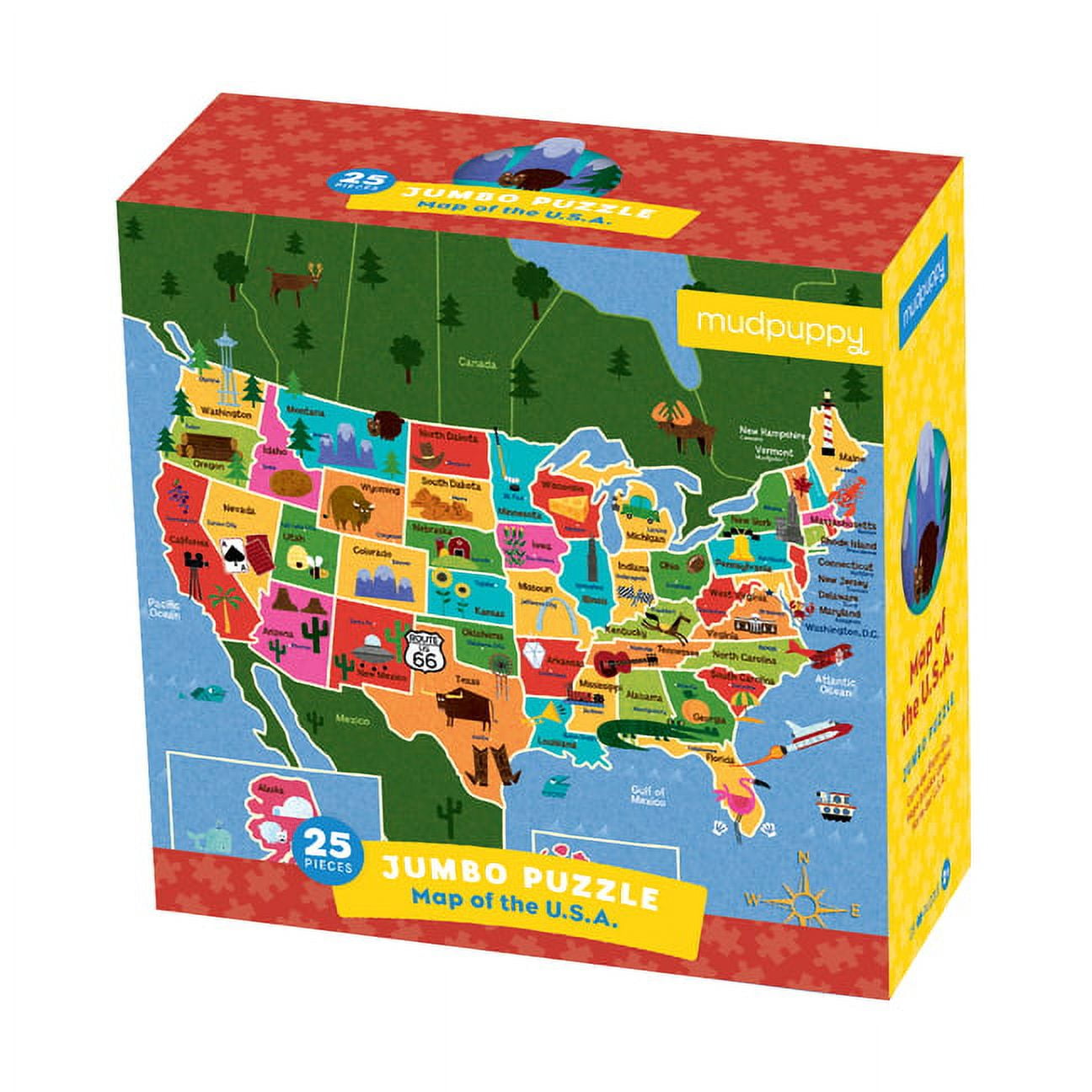 Steve Mack Map of USA Jumbo Puzzle, 25 Pieces, Recycled Printed
