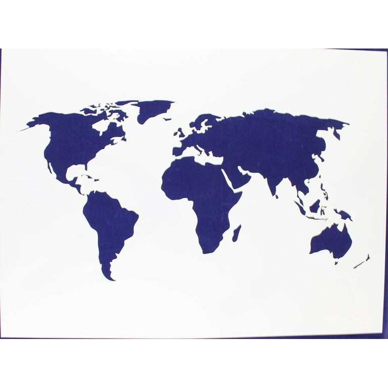 Map of the World Stencil 14 Mil 18 map-of-the-world-stencil-14-mil-18-x-24-painting-crafts-templates-walmart-com