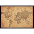 thumbnail image 1 of Map of the World, vintage (mercator projection) Laminated & Framed Poster (36 x 24), 1 of 1