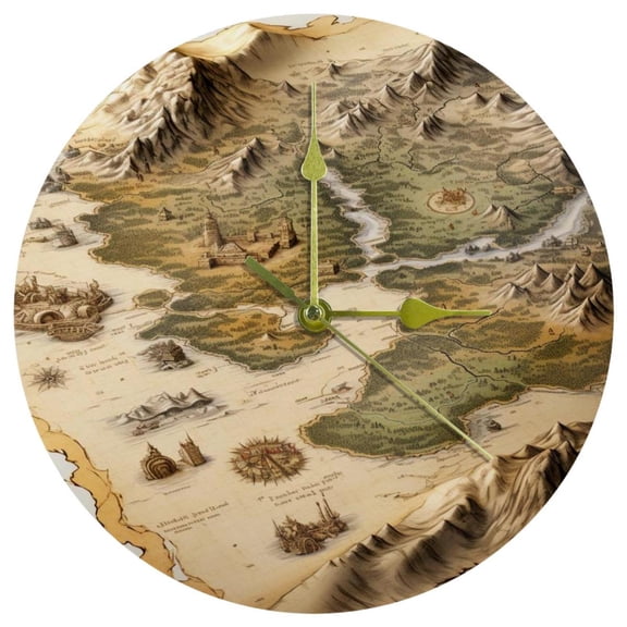 Map section Circular Acrylic Wall Clock - Elegant Timepiece with Modern Design - Durable and Stylish Home Decor