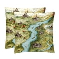 thumbnail image 1 of Map section Covers Set of 2 with Unique Patterns for Bed, Chair Pillow Covers, Decorative Pillows - Available in 16x16, 18x18, 20x20 Inchesfor Various Occasions, 1 of 6