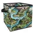 thumbnail image 1 of Map section Foldable Storage Basket Toy Box Storage Bin with Handle, 10.8"x10.5"x10.6", Large Capacity, 1 of 6