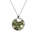 thumbnail image 1 of Map section Glass Design Circle Pendant Necklace - Stylish Jewelry for Women, 1 of 5