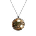 thumbnail image 1 of Map section Glass Design Circular Pendant Women's Necklace, 1 of 5
