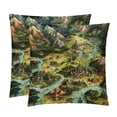 thumbnail image 1 of Map section Luxurious Velvet Throw Pillow Inserts with Unique Patterns - Set of 2 (16x16, 18x18, 20x20 Inches) for Bed, Chair Pillow Covers for Any Occasion, 1 of 6