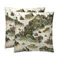 thumbnail image 1 of Map section Pillow Covers - Set of 2 - 16x16, 18x18, 20x20 Inches - Unique Patterns for Various Occasions - Decorative Throw Pillowcases for Home Decor, 1 of 6