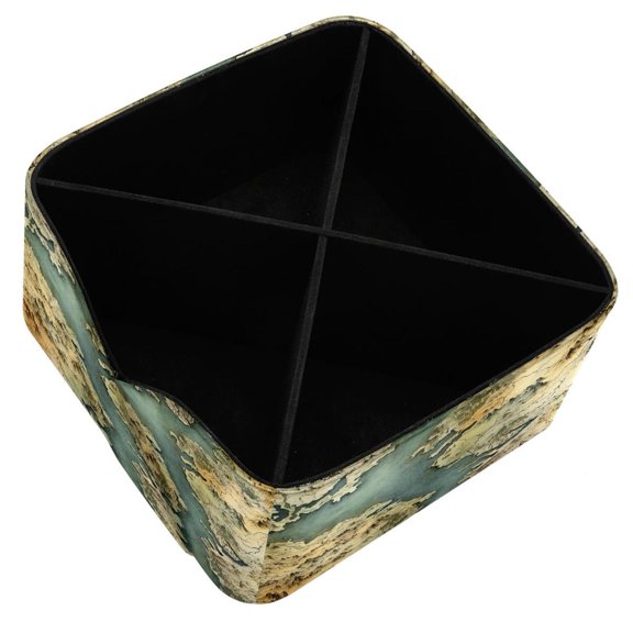 Map section Square Pen Organizer with 4 Compartments, Removable Dividers, Brush Holder, Pen Holder, Pencil Holder