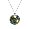 thumbnail image 1 of Map section Stunning Glass Circular Pendant Necklace - Women's Necklaces, 1 of 5