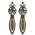 thumbnail image 1 of Map section Vintage Copper Crown-Shaped Bookmarks - Set of 2 Stainless Steel Book Markers for Book Accessories and Reading Enthusiasts, 1 of 5