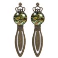 thumbnail image 1 of Map section Vintage Copper Crown-Shaped Bookmarks: Stainless Steel Book Accessories for Readers and Book Lovers - Set of 2, 1 of 5