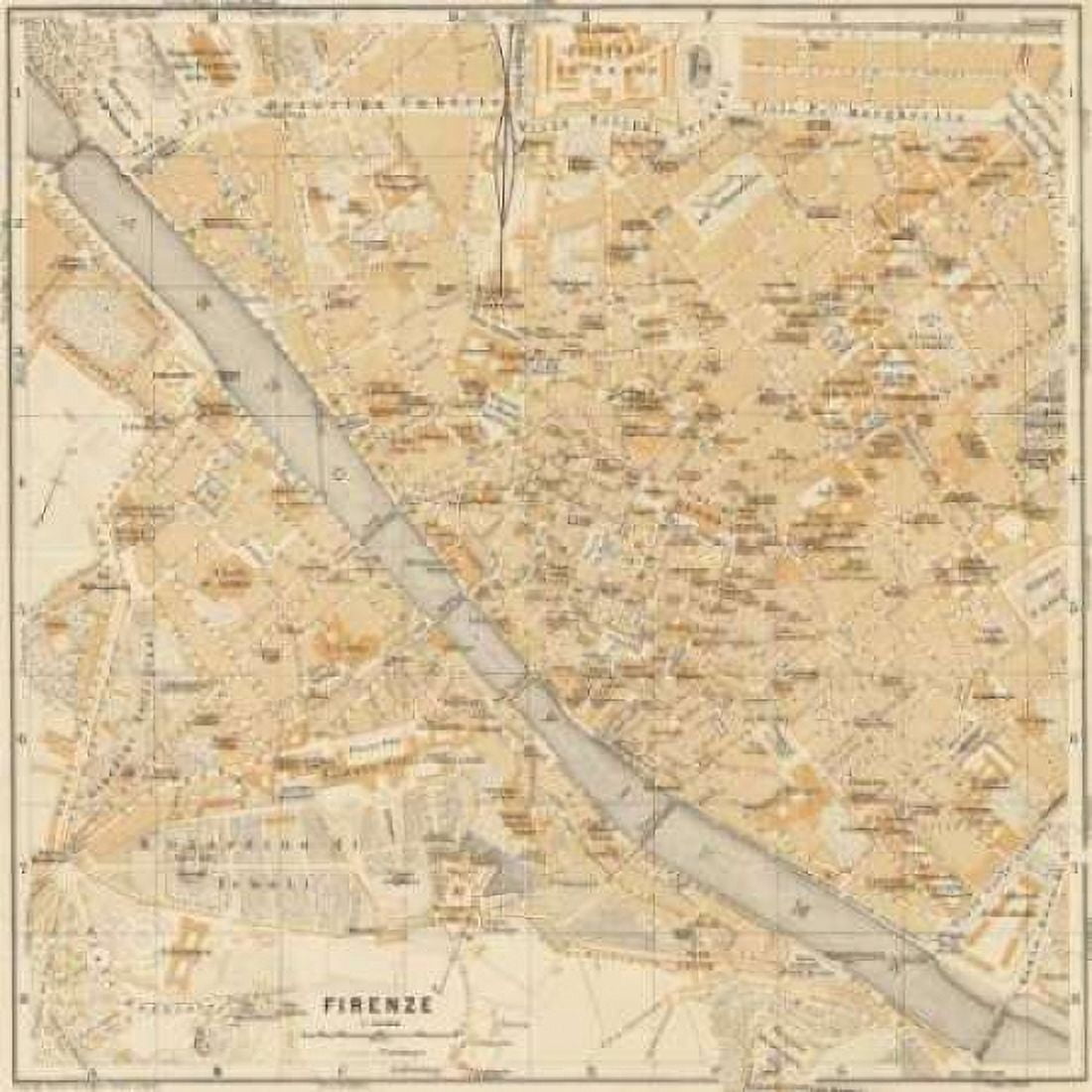 Mapa di Firenze 1896 Canvas Art - Lorenzo Fiore (24 x 24)