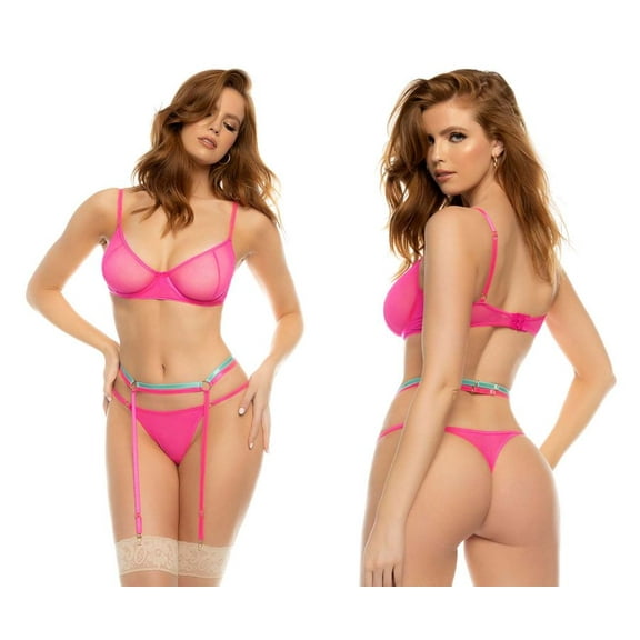 Mapale 8829 Aurelia Three Piece Set Color Hot Pink Size L/XL
