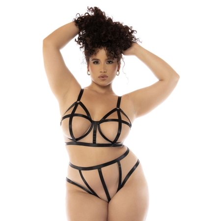 Mapale 8849X Havana Two Piece Set Plus Color Nude-Black Size 3-4XL