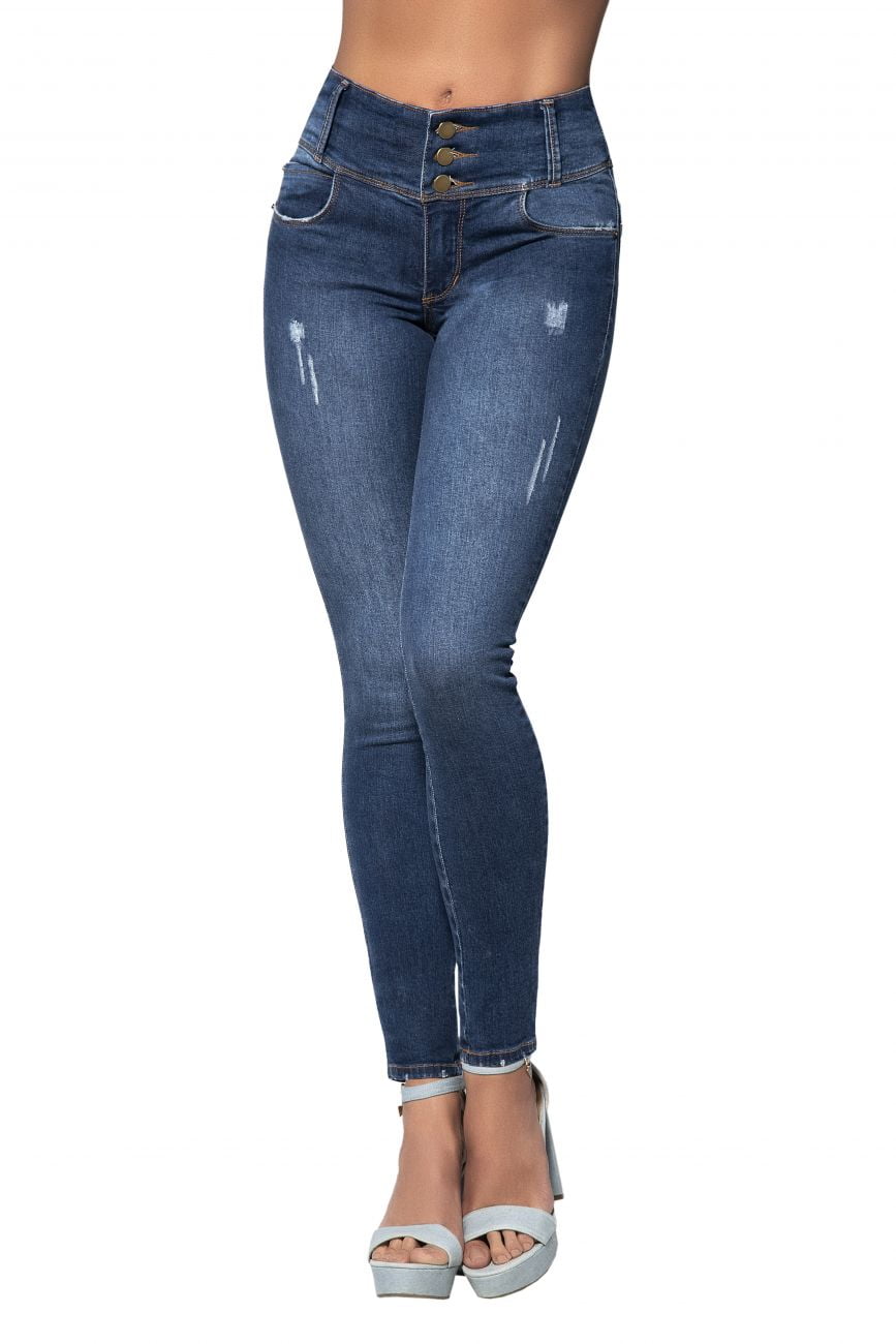 Mapale Women's D1913 Butt lifting jeans with Girdle Lining 