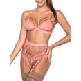 thumbnail image 1 of Mapale Womens Cage Lace Wireless Bra & Garter Set Style-8221, 1 of 2