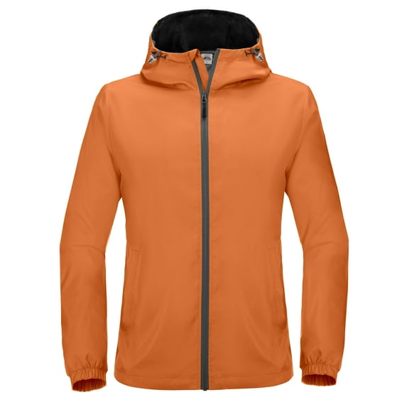 Mapamyumco Men's Golf Jacket Windbreakers Slim Fit UPF50+ for Trekking, Lightweight Spring Jackets Orange 3XL
