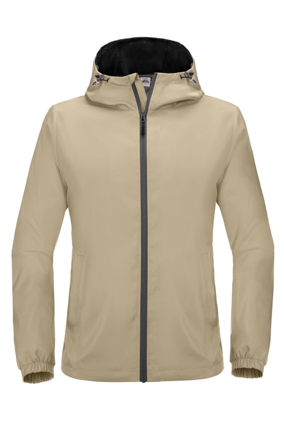 Mapamyumco Men's Golf Jacket Windbreakers Slim Fit UPF50+ for Trekking, Lightweight Spring Jackets Travertine L