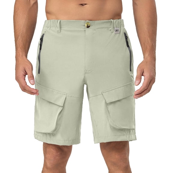 Mapamyumco Men's Hiking Shorts, Golf Shorts Quick Dry Cargo Shorts Lightweight for Casual, Running (Khaki M)