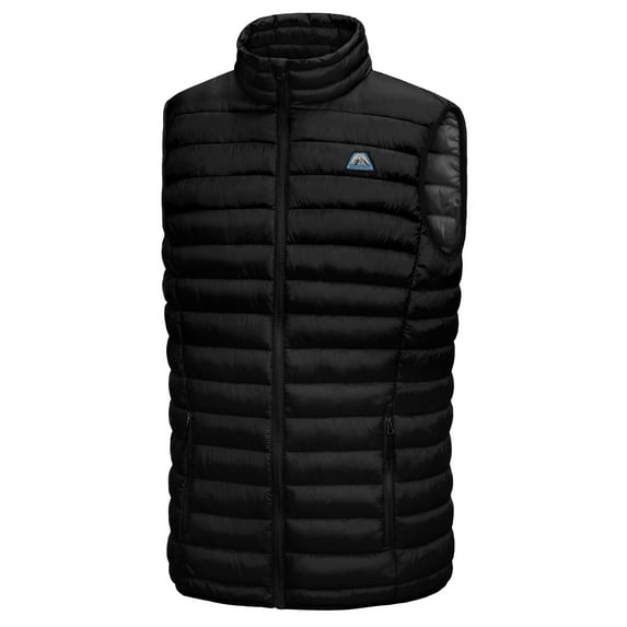 Mapamyumco Men's Lightweight Puffer Vest Outdoor Warm Sleeveless Jackets Recycled Insulation Black S