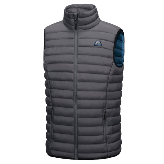 Mapamyumco Men's Lightweight Puffer Vest Outdoor Warm Sleeveless Jackets Recycled Insulation Grey 3XL