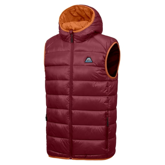 Mapamyumco Men's Lightweight Puffer Vest with Hood, Water-Resistant Sleeveless Jacket for Hiking Ski Scooter L