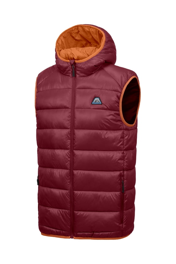 Mapamyumco Men's Lightweight Puffer Vest with Hood, Water-Resistant Sleeveless Jacket for Hiking Ski Scooter L