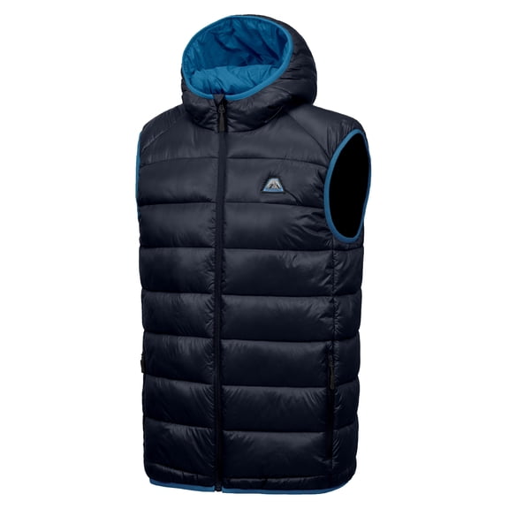 Mapamyumco Men’s Lightweight Puffer Vest with Hood, Water-Resistant Sleeveless Jacket for Hiking Ski Seaborne M
