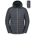 thumbnail image 1 of Mapamyumco Men's Packable Lightweight Puffer Jacket Hooded Windproof Winter Coat with Recycled Insulation Grey S, 1 of 7