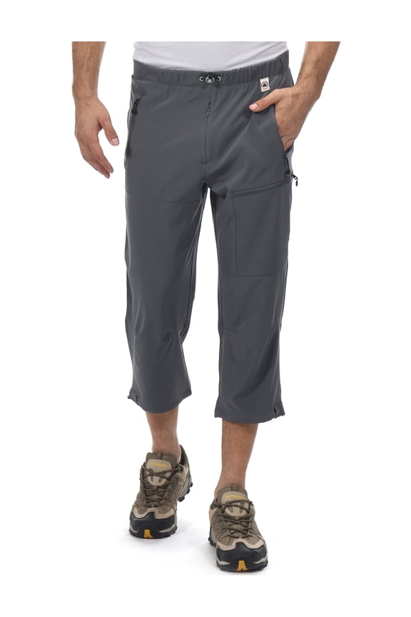 Mapamyumco Men's Quick-Dry Capri Pants - Lightweight, Casual Fit for Hiking, Travel, and Everyday Wear Grey XL