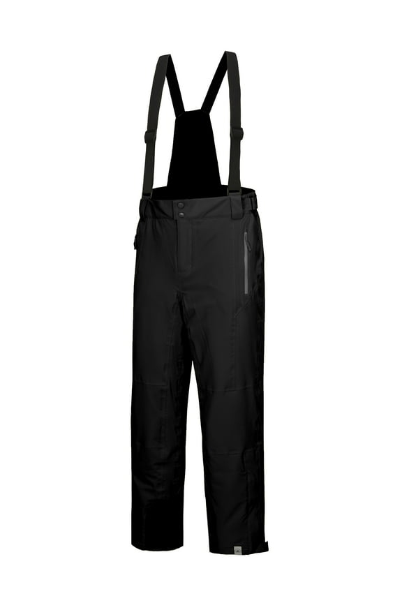 Mapamyumco Men's Snow Insulated Ski Bib Pants, Waterproof Windproof Snowboard Hiking Pants with Detachable Suspenders Black L
