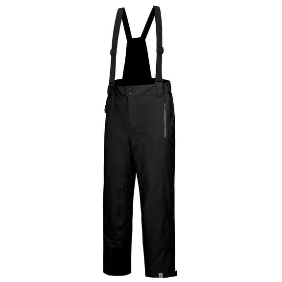 Mapamyumco Men's Snow Insulated Ski Bib Pants, Waterproof Windproof Snowboard Hiking Pants with Detachable Suspenders Black XL