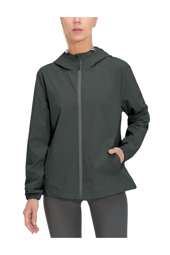 Women's Windproof Lightweight Jacket Hooded Running Windbreaker for Golf Hiking, Spring Jacket UPF50+ Tornado S