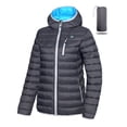 thumbnail image 1 of Mapamyumco Women's Puffer Jacket, Lightweight Hooded Winter Coat Windproof and Packable Grey XXL, 1 of 7