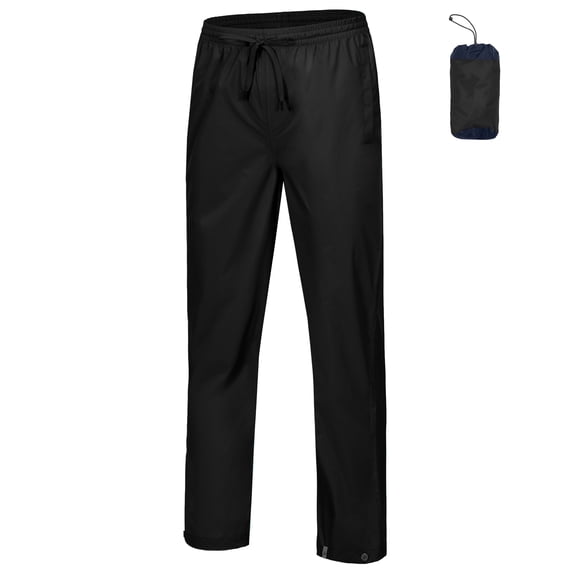Mapamyumco Women's Rain Pants Lightweight Waterproof Hiking Pants Breathable Packable Black XS