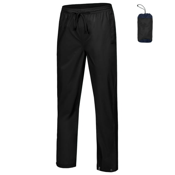 Mapamyumco Women's Rain Pants Lightweight Waterproof Hiking Pants Breathable Packable Black XS