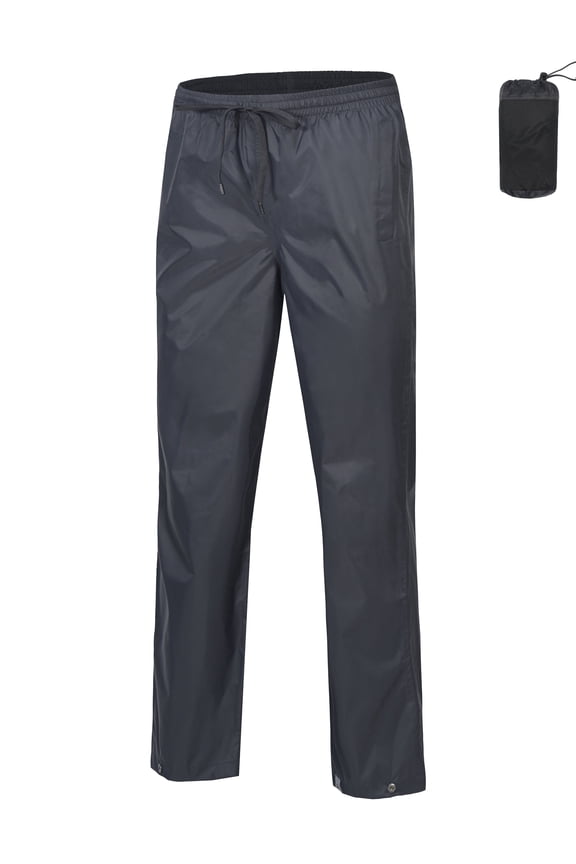 Women's Rain Pants Lightweight Waterproof Hiking Pants Breathable Packable Gray L