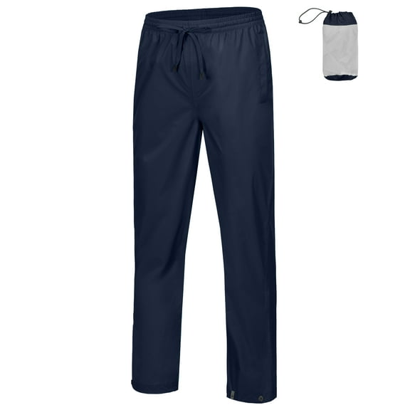 Mapamyumco Women's Rain Pants Lightweight Waterproof Hiking Pants Breathable Packable Navy Blue XS