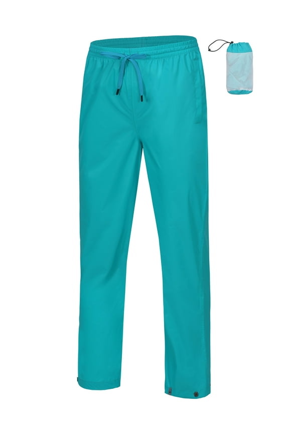 Mapamyumco Women's Rain Pants Lightweight Waterproof Hiking Pants Breathable Packable Scuba Blue XL