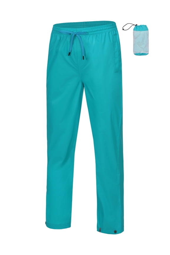 Mapamyumco Women's Rain Pants Lightweight Waterproof Hiking Pants Breathable Packable Scuba Blue XL