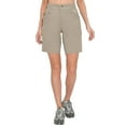 thumbnail image 1 of Mapamyumco Womens Hiking Cargo Shorts, Quick Dry 9 Inch Cargo Shorts Women for Golf Hiking Travel, Stretch Lightweight with 9 Pockets Khaki M, 1 of 6