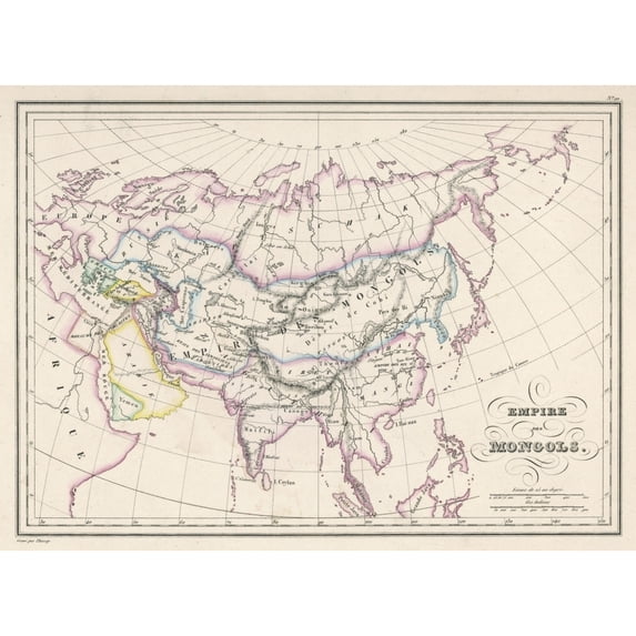 Mapasiamongol Empire Poster Print By Mary Evans Picture Library (36 X 24)