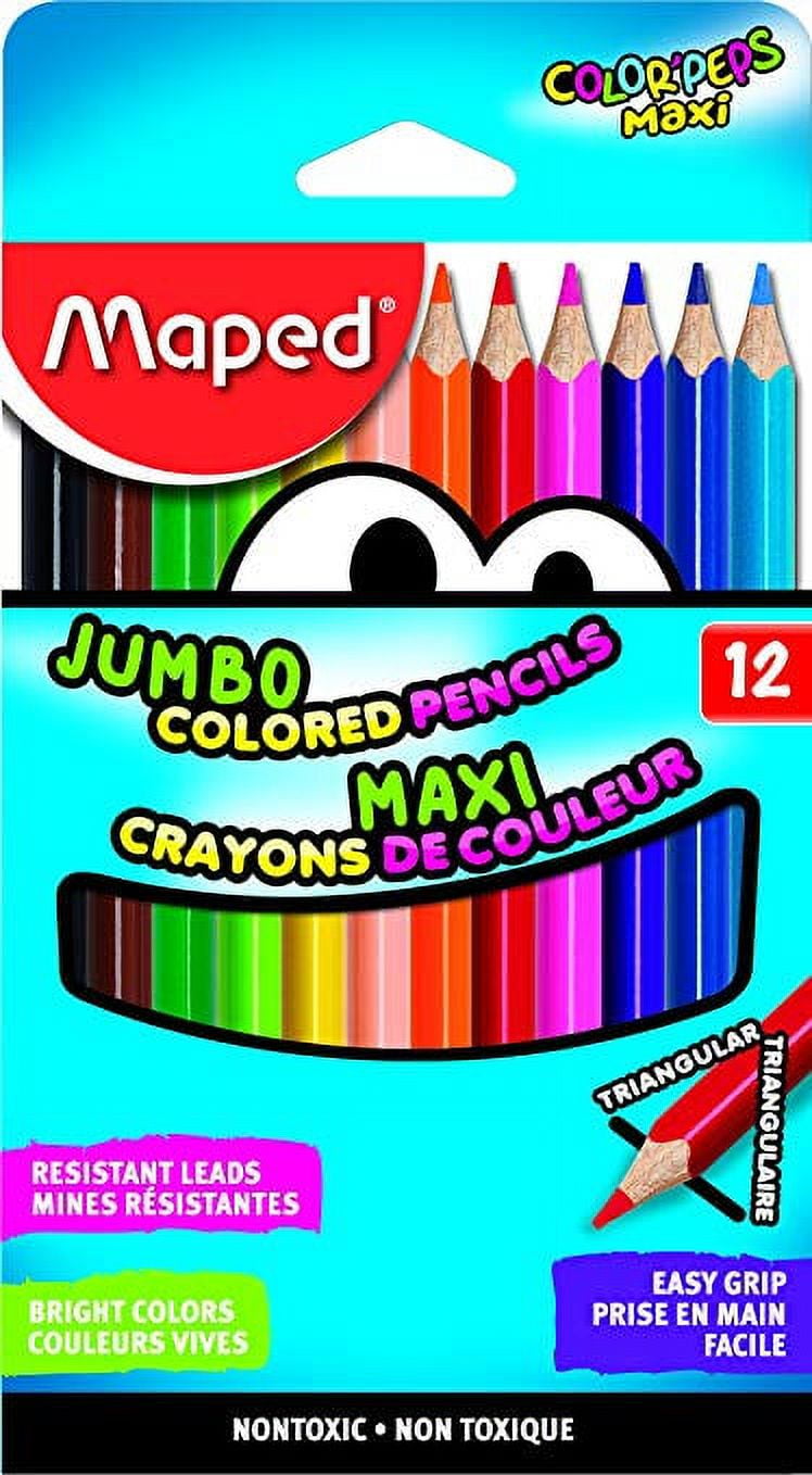 Maped Color'peps My First Jumbo Triangular Wax Crayons, 12 Per