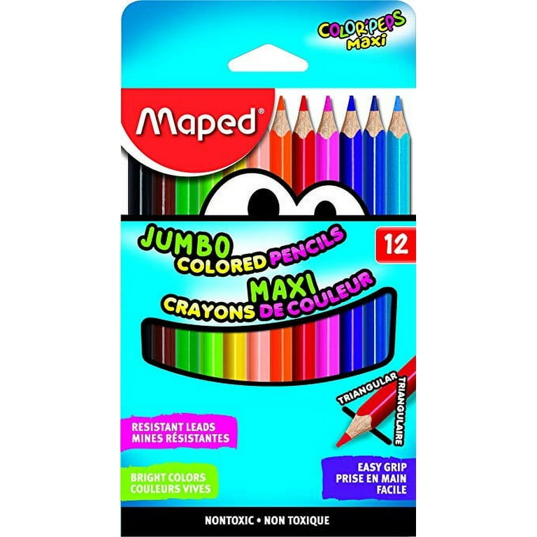 Color'Peps Triangular Colored Pencils, Pack of 12 - MAP832047ZV, Maped  Helix Usa